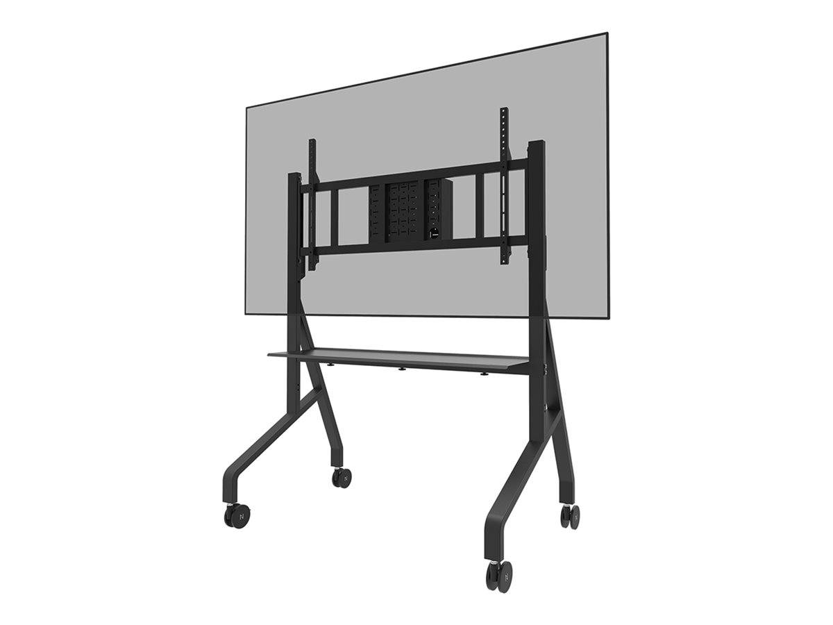 Neomounts FL50-575BL1 - Wagen - robust - für Displayständer - Bodenständer - verriegelbar - Stahl - Schwarz - Bildschirmgröße: 178.1-301.4 cm (65