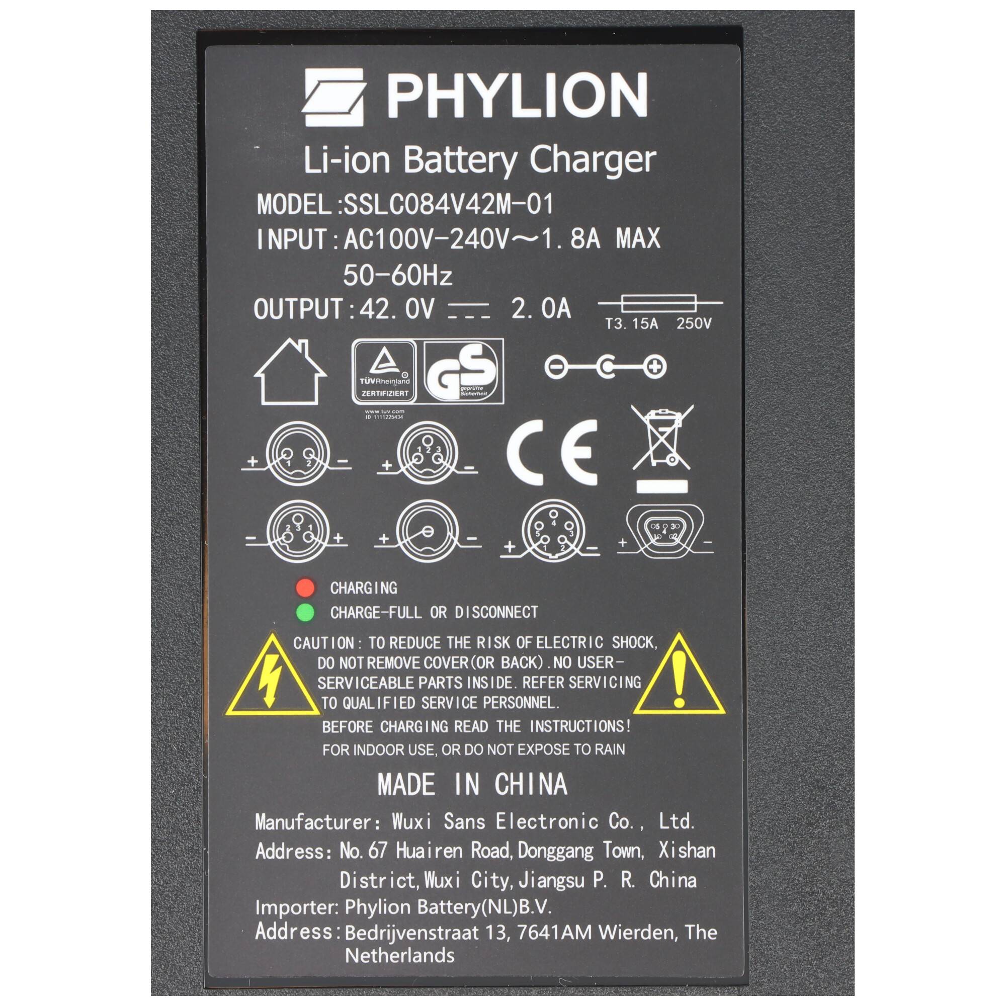 E-Bike Ladegerät Joycube Ladegerät 42,0V / 2,0A - 5-polig trapezförmig