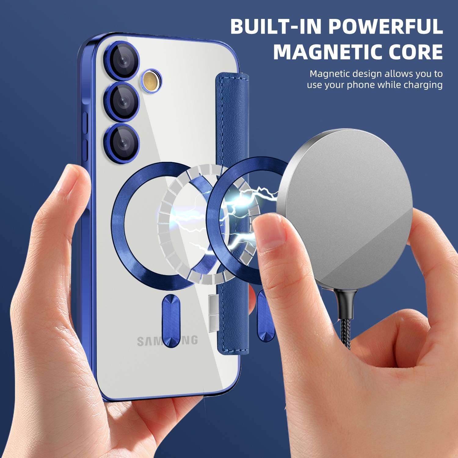Für Samsung Galaxy A55 360 Grad Full Magsafe Anti Datenklau Dunkelblau