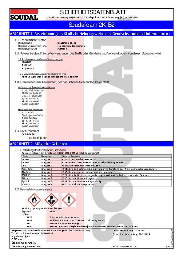 Soudal Soudafoam 2K B2 400ml Grün