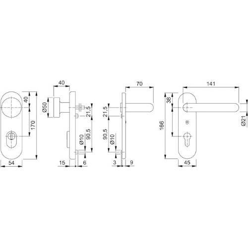 Hoppe SI-WSG FS-58/3332KZA/353K-1/138F, KS ov., 15mm, ES1, ZA/PZ 72/9, F1, TS 42