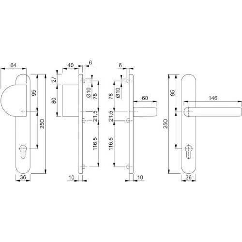 Hoppe Wechselgarnitur Liverpool 554/3357N/1313G, LS, PZ92/8, F9016, TS 67-72