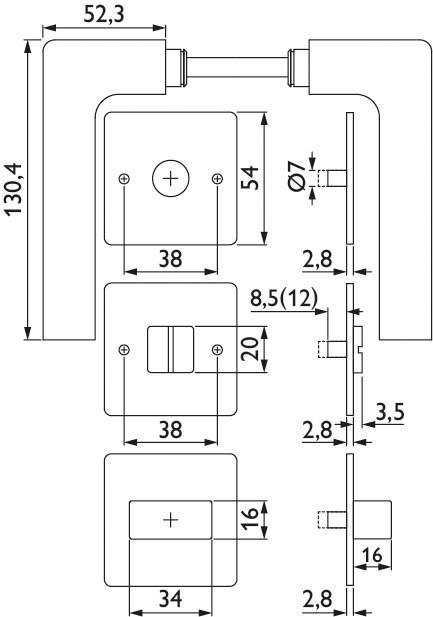 Hermat ZT - Drückergarnitur 1002 EVENT *1002/2611.FL/3220/3225.BAD-60*