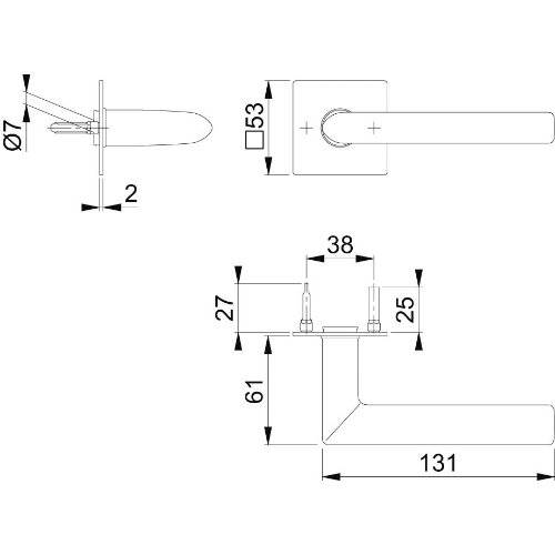 Hoppe Drückergarnitur Stockholm E1140Z/848N, 8, F69, TS 35-45
