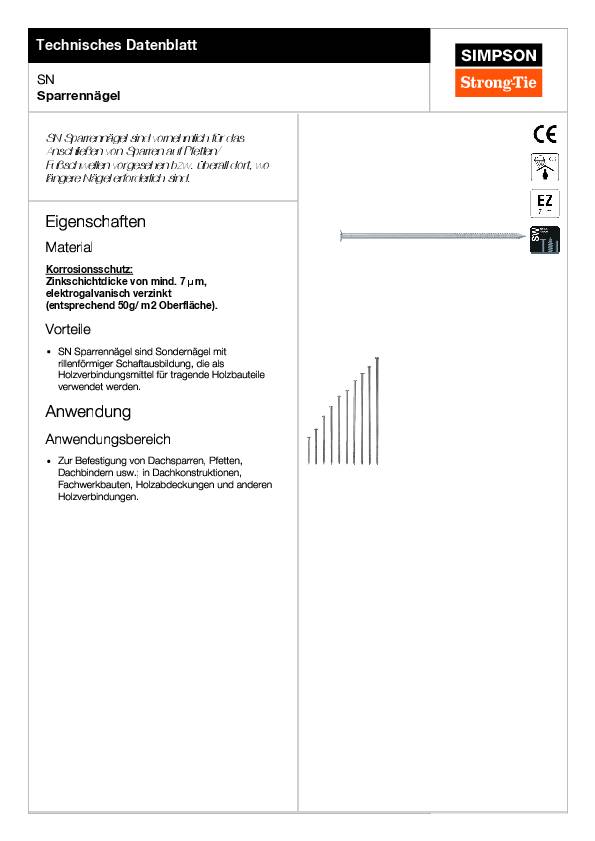 Simpson Sparrennagel SN 6.0x260
