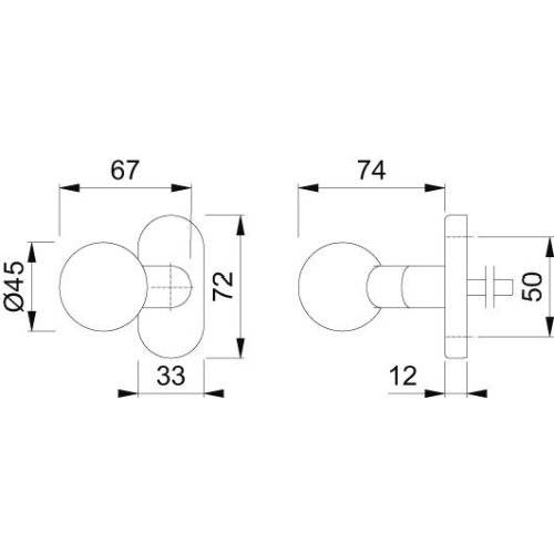 Hoppe Halbgarnitur E50G/55, 8, F69, o. No.