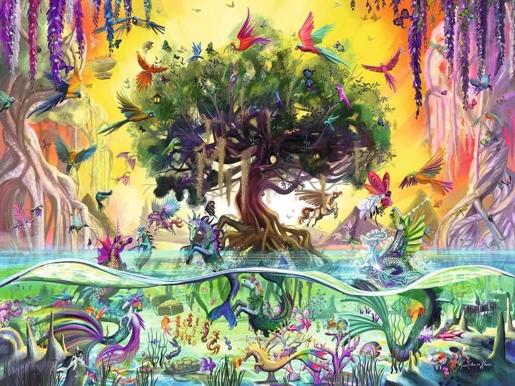 Original Ravensburger Quality Puzzle Das Einhorn aus dem See und seine Freunde (1500 Teile)
