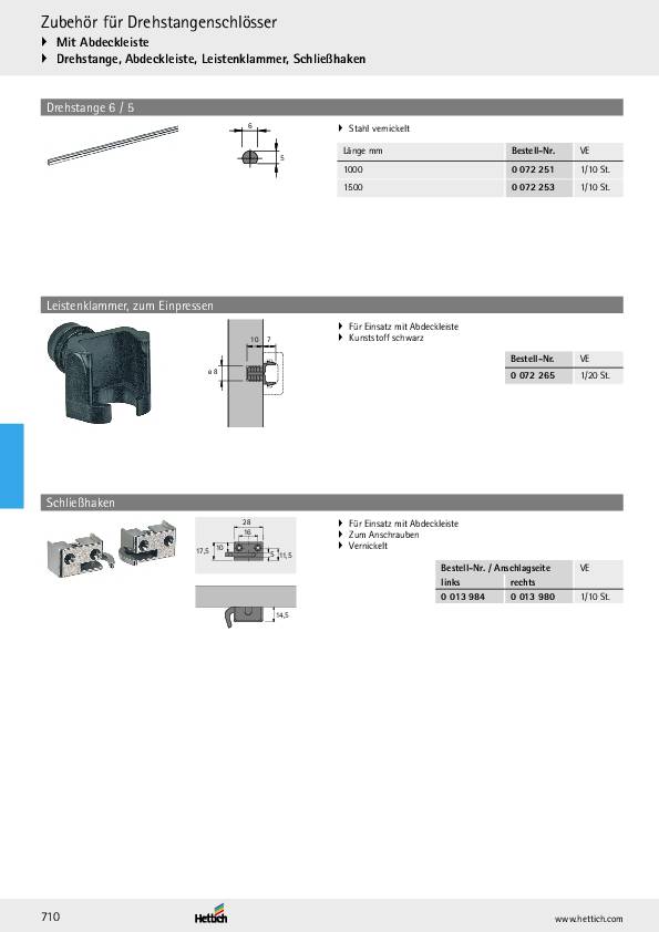 Schließhakengehäuse vernickelt zum Anschrauben links