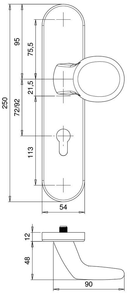 edi Alu-Schutz-WG ES-1 Logo ov LS 12mm 92 PZ,10mm TS65-75mm 108/K2 8743H/K2 F01