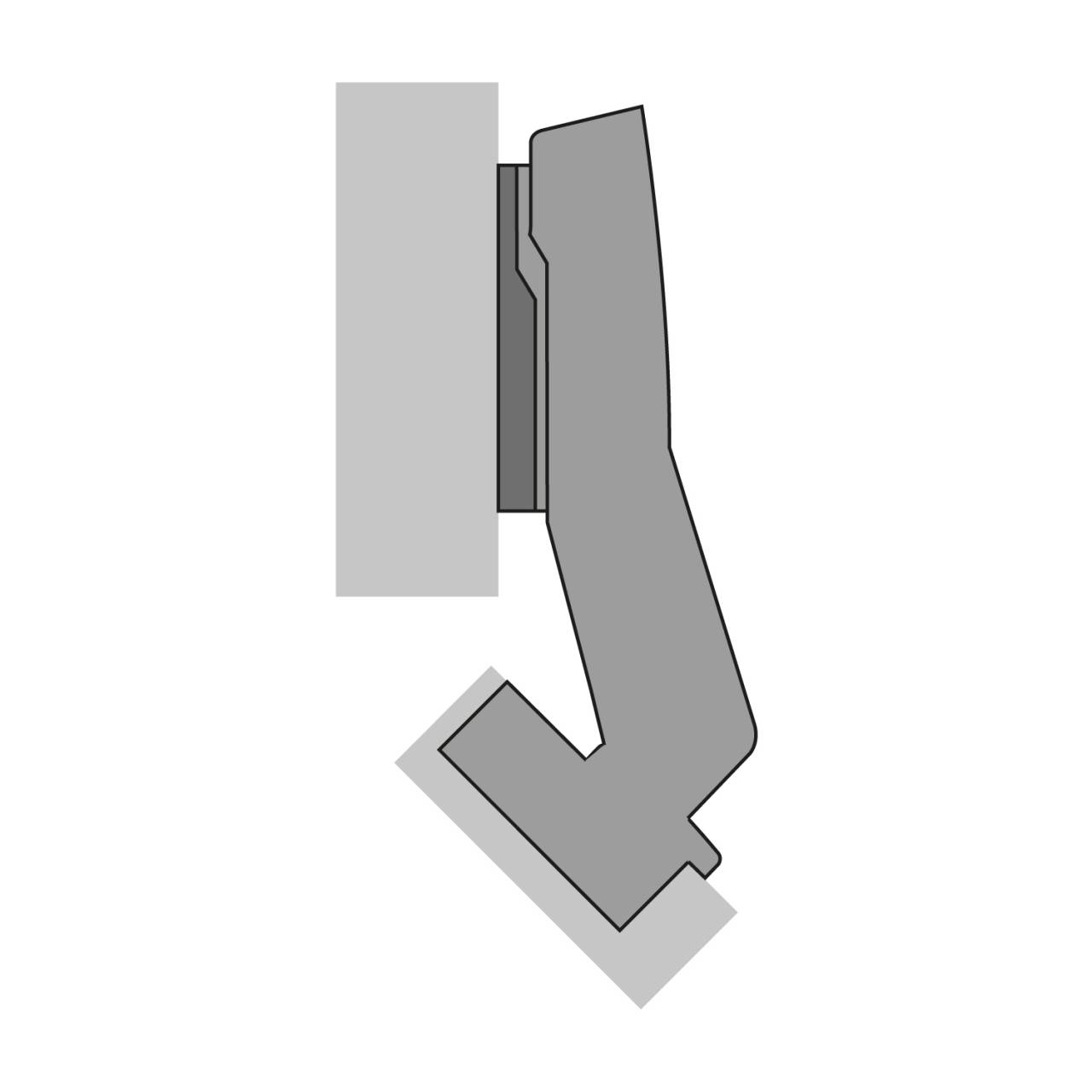 Sensys Winkelscharnier W45 mit Dämpfung 8639i W45 verni.vorl. 95°THS55FIX