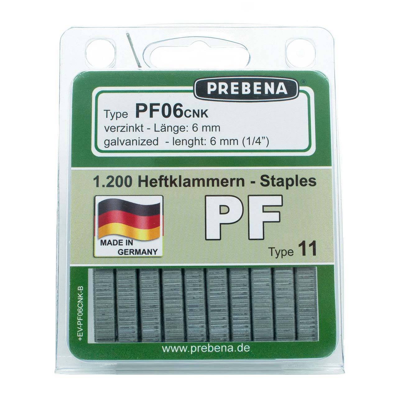 Prebena Heftklammern im Blister PF06CNK-B P = 1200 Stck.