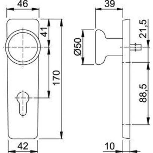 Hoppe Wechselgarnitur Lond. 54/227K/202KP/AP/113, KS, PZ72/8, F4, TS 37-42, o.No