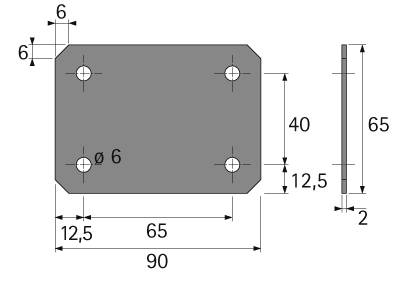 Change Verbindungsplatte für Winkellösungen, Alu-Finish