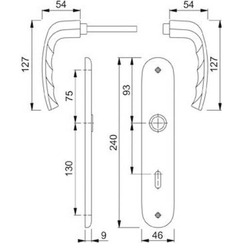 Hoppe Wechselgarnitur New York 53/273P/1810, LS, PZ72/8, F1, TS 37-42, o. No.
