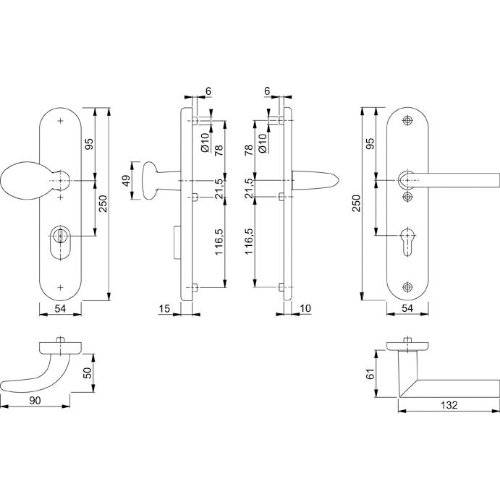 Hoppe SI-WSG 76G/3332ZA/3410/1140, LS ov., 15mm, ES1, ZA/PZ 92/10, F1, TS 66-71