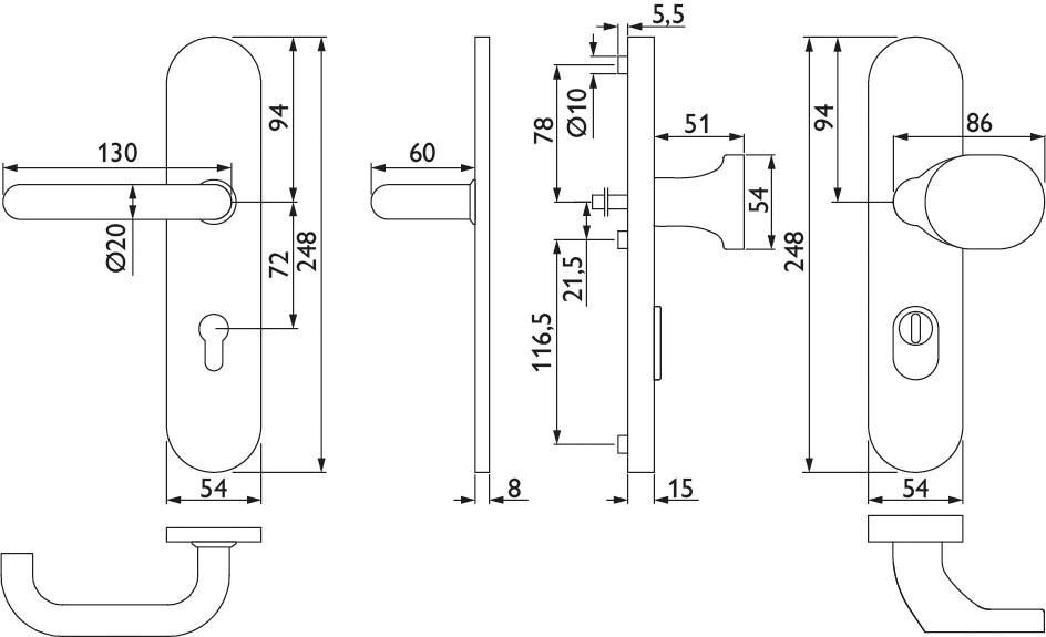 Hermat ZT-EN2-Schutzwechselgarnitur 1801 BASIC 01 *1801/2089.KS/3128/EN2.PZW-60*