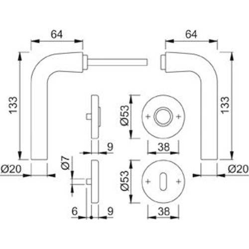 Hoppe Wechselgarnitur Bonn E58/42KV/42KVS/150Z, PZ, 8, F69, TS 37-42