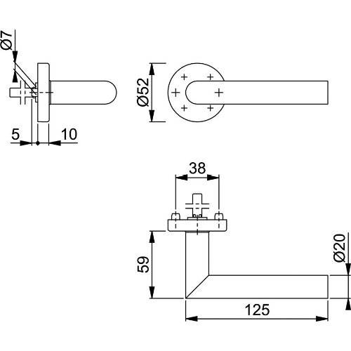 Hoppe Halbgarnitur Amsterdam E1400Z/42H, 10, F69
