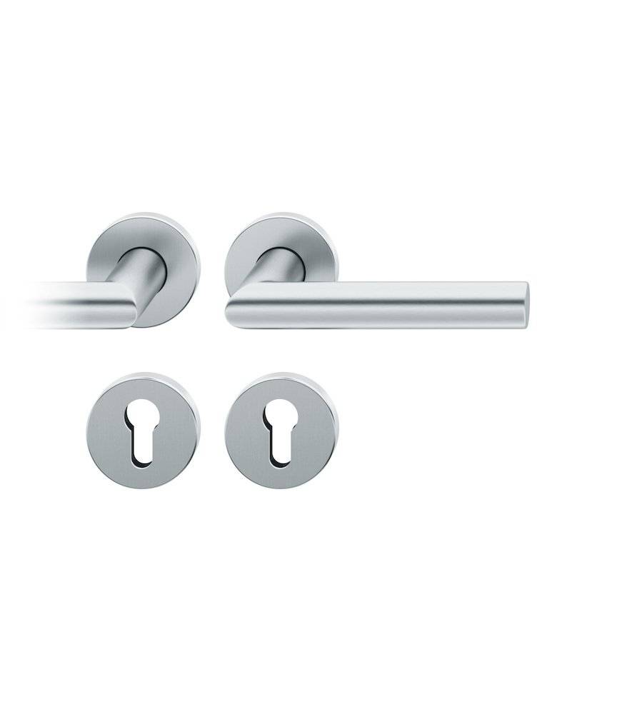 FSB ASL Drückergarnitur 8mm PZ Rundrosette max. 45°. TS 39-58mm ER fein matt