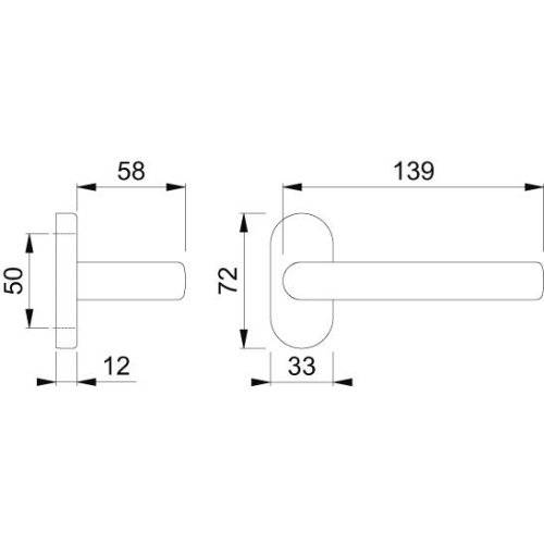 Hoppe Halbgarnitur Liverpool E1313G/55, 8, F69, o. No.