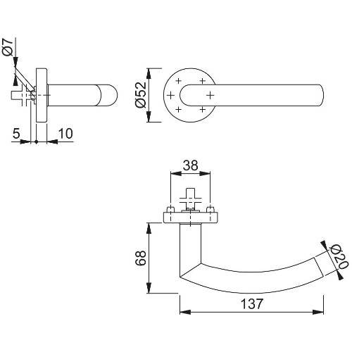 Hoppe Halbgarnitur Trondheim E1430Z/42H, 10, F69