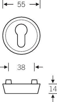 FSB Schutzrosette PZ + 1735 TS 67-71mm Edelstahl fein matt