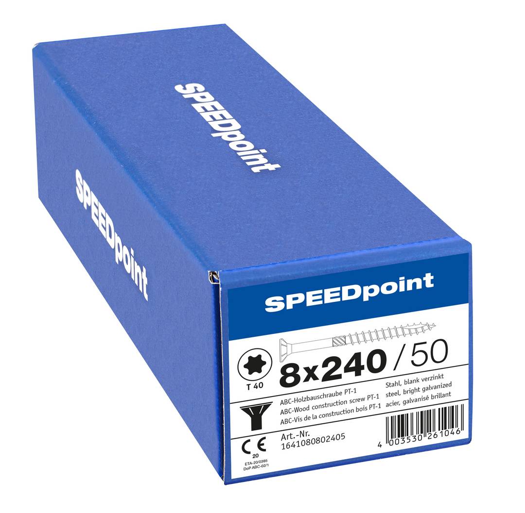 Spax Speedpoint Holzbauschraube Senkkopf TX 8x240 Verzinkt Teilgewinde Senkkopf