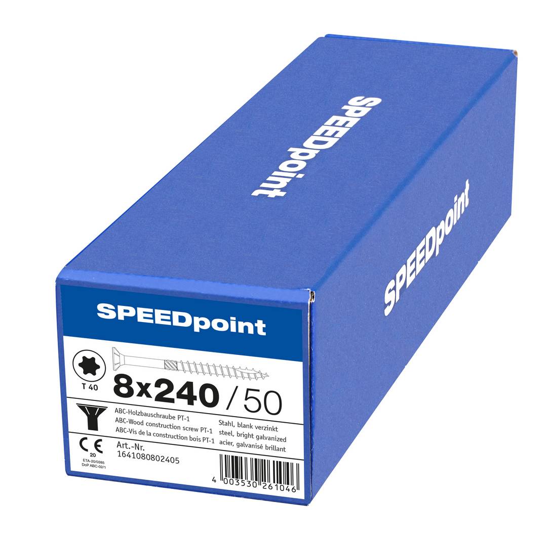 Spax Speedpoint Holzbauschraube Senkkopf TX 8x240 Verzinkt Teilgewinde Senkkopf