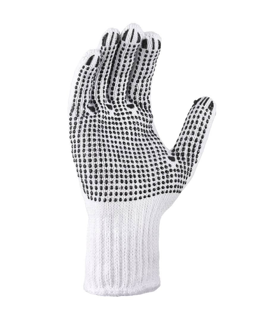 teXXor® Grobstrick-Handschuhe BAUMWOLLE/POLYESTER weiß/schwarze Noppen 11