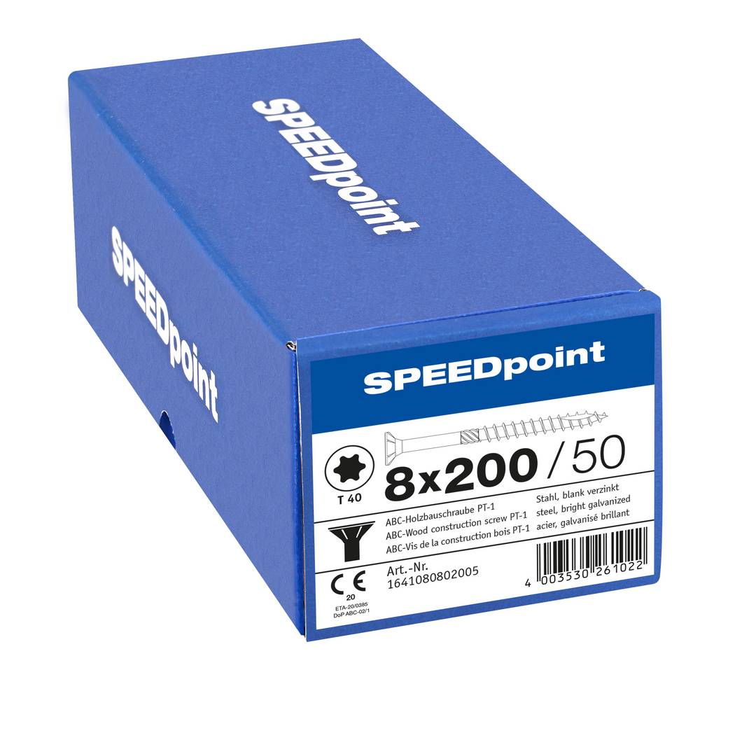 Spax Speedpoint Holzbauschraube Senkkopf TX 8x200 Verzinkt Teilgewinde Senkkopf
