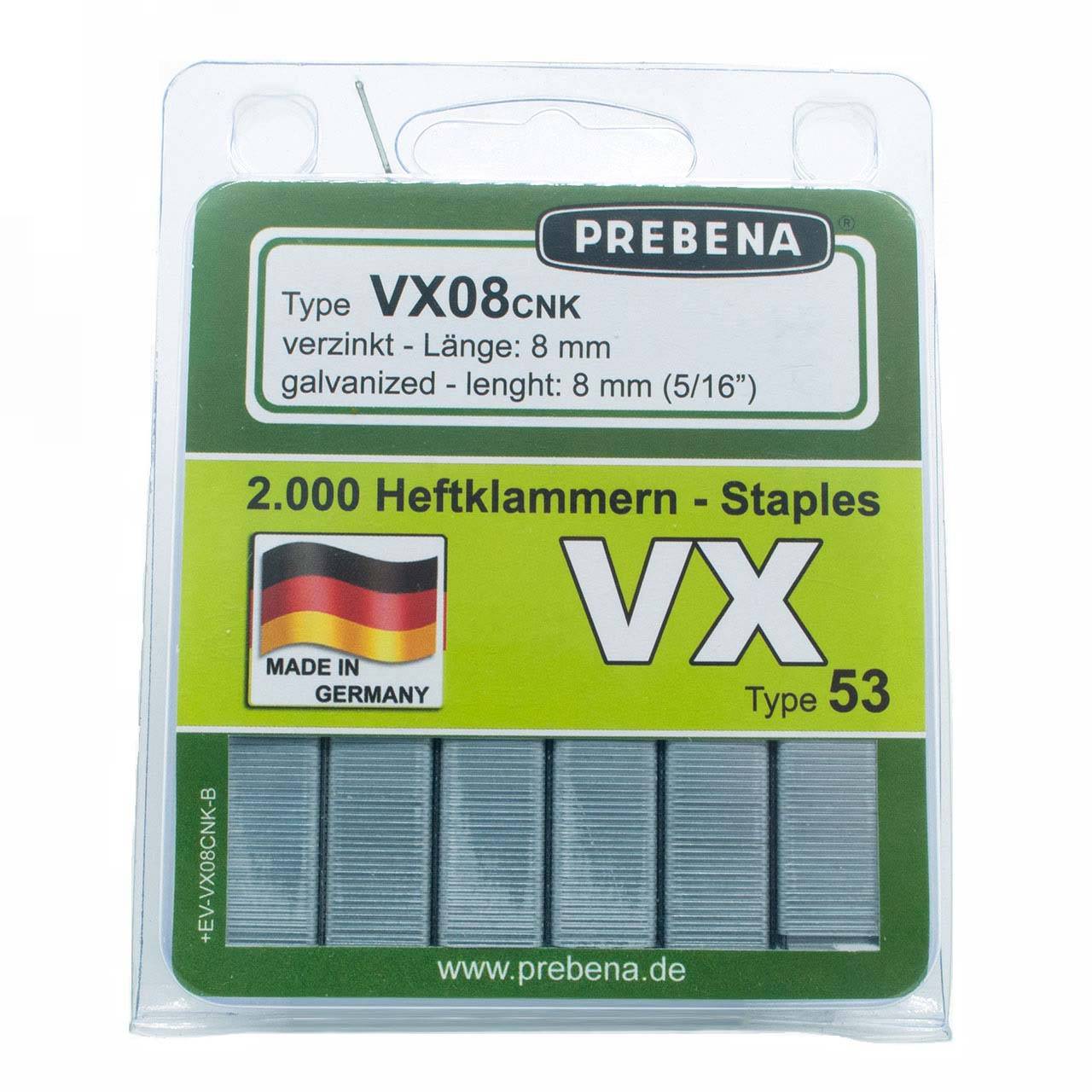 Prebena Heftklammern im Blister VX08CNK-B P = 2000 Stck.