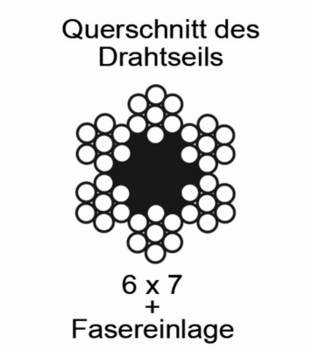 Vormann Stahldrahtseil verzinkt 5 mm 6x7 +Faser