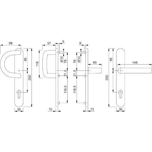 Hoppe Wechselgarnitur Liverpool 538G/3357N/1313G, LS, PZ92/8, F9, TS 67-72