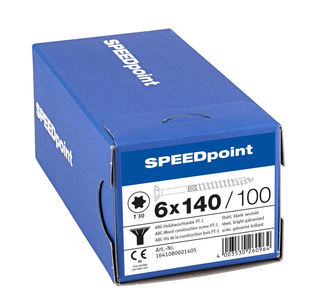 Spax Speedpoint Holzbauschraube Senkkopf TX 6x140 Verzinkt Teilgewinde Senkkopf