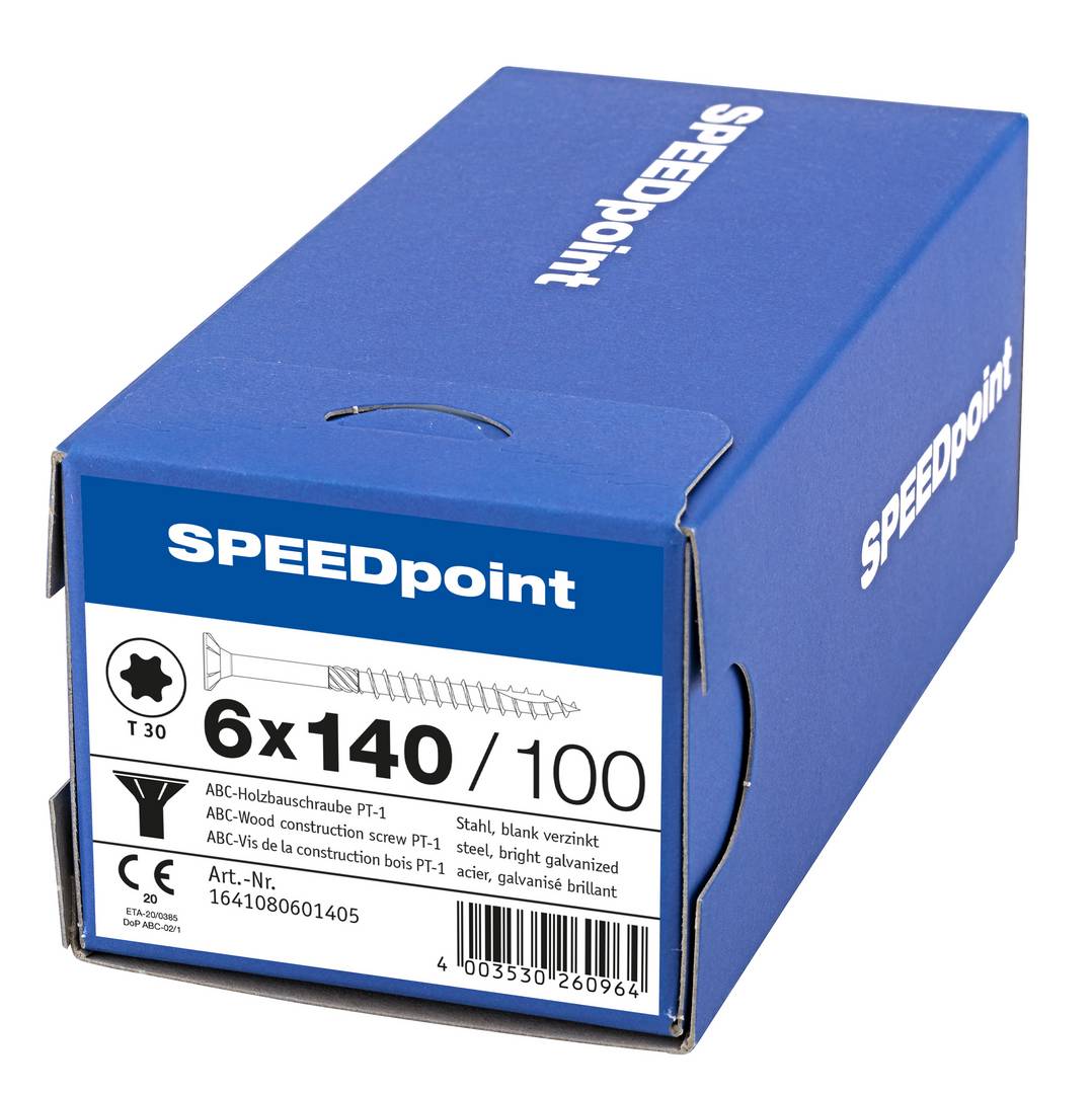 Spax Speedpoint Holzbauschraube Senkkopf TX 6x140 Verzinkt Teilgewinde Senkkopf