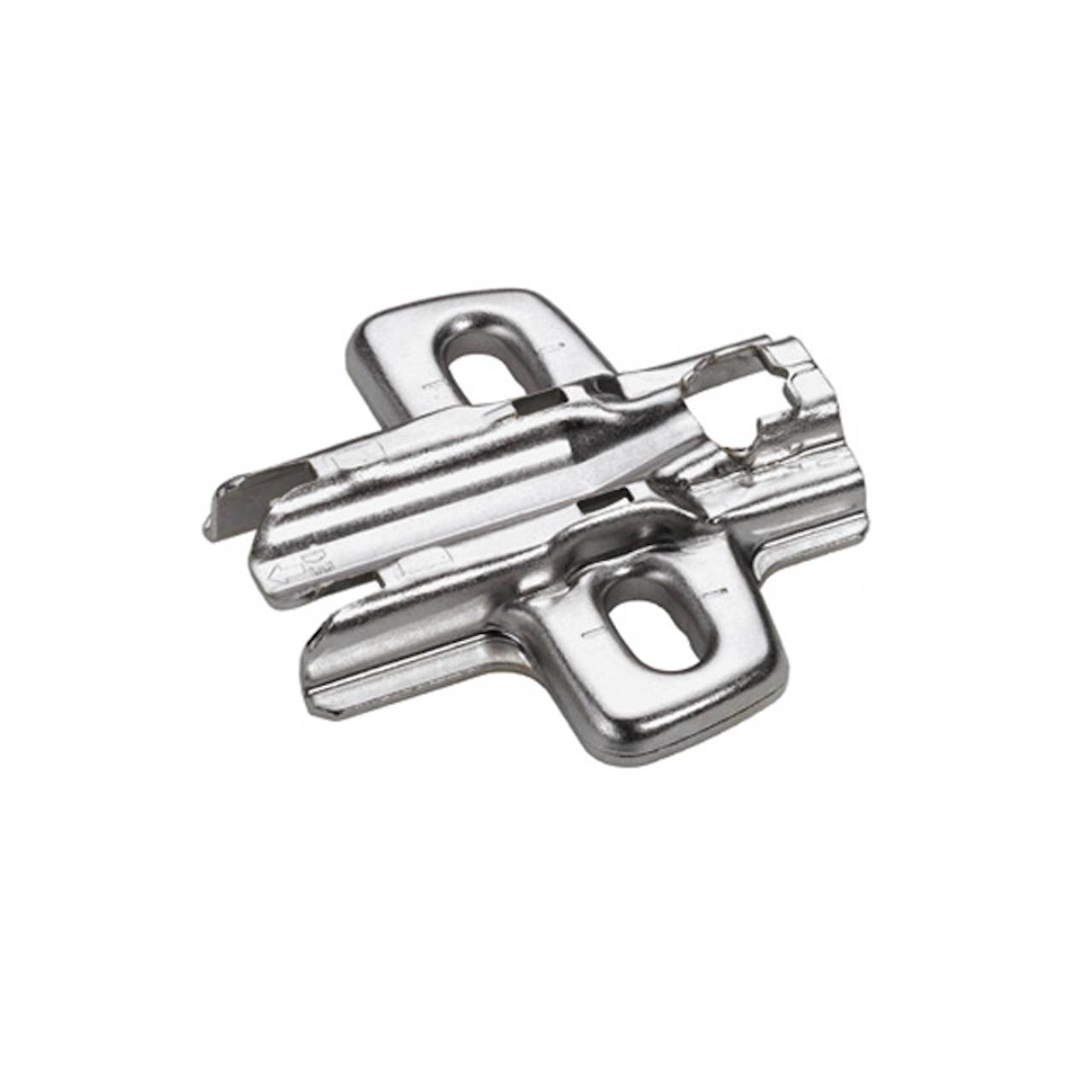 Kreuzmontageplatte LaLo-HV vernickelt zum Anschrauben, Dist. 3,0 mm