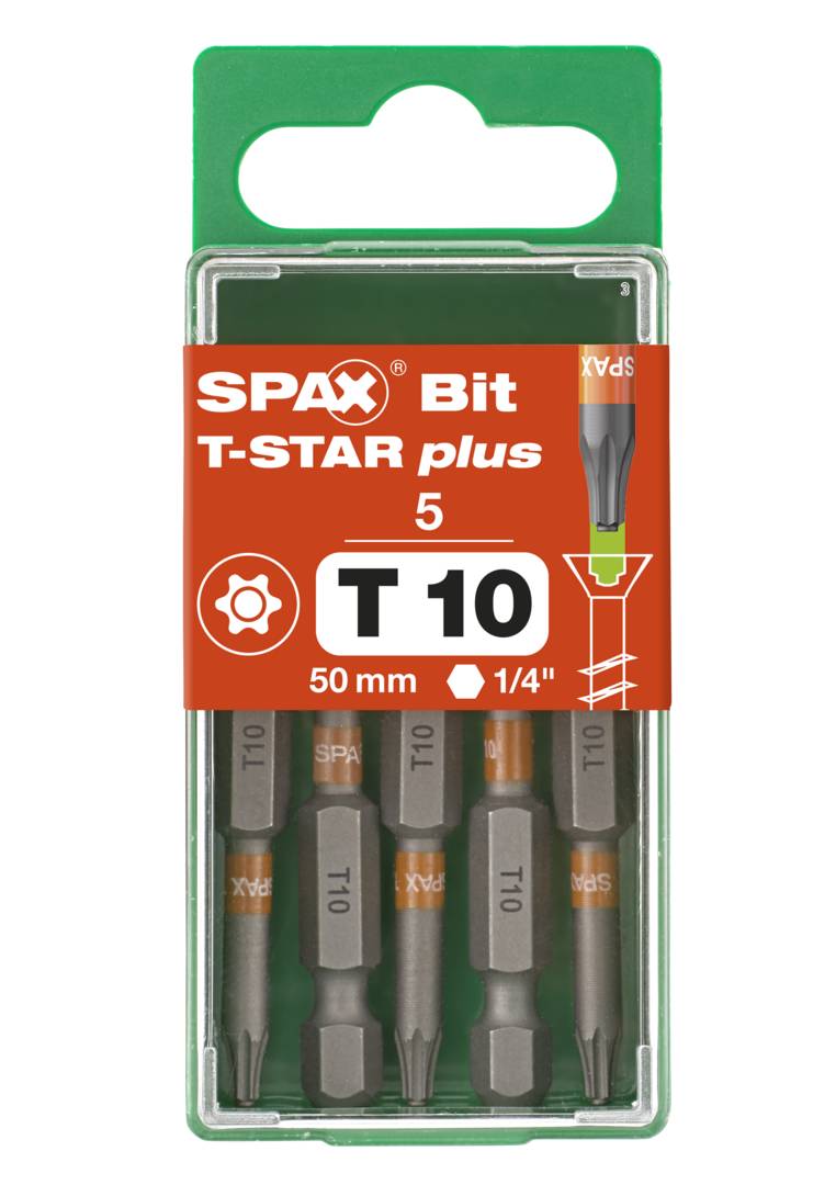 Spax Bit T-Star Plus T10 50mm S 1 Hakendosen Á 5 Bits