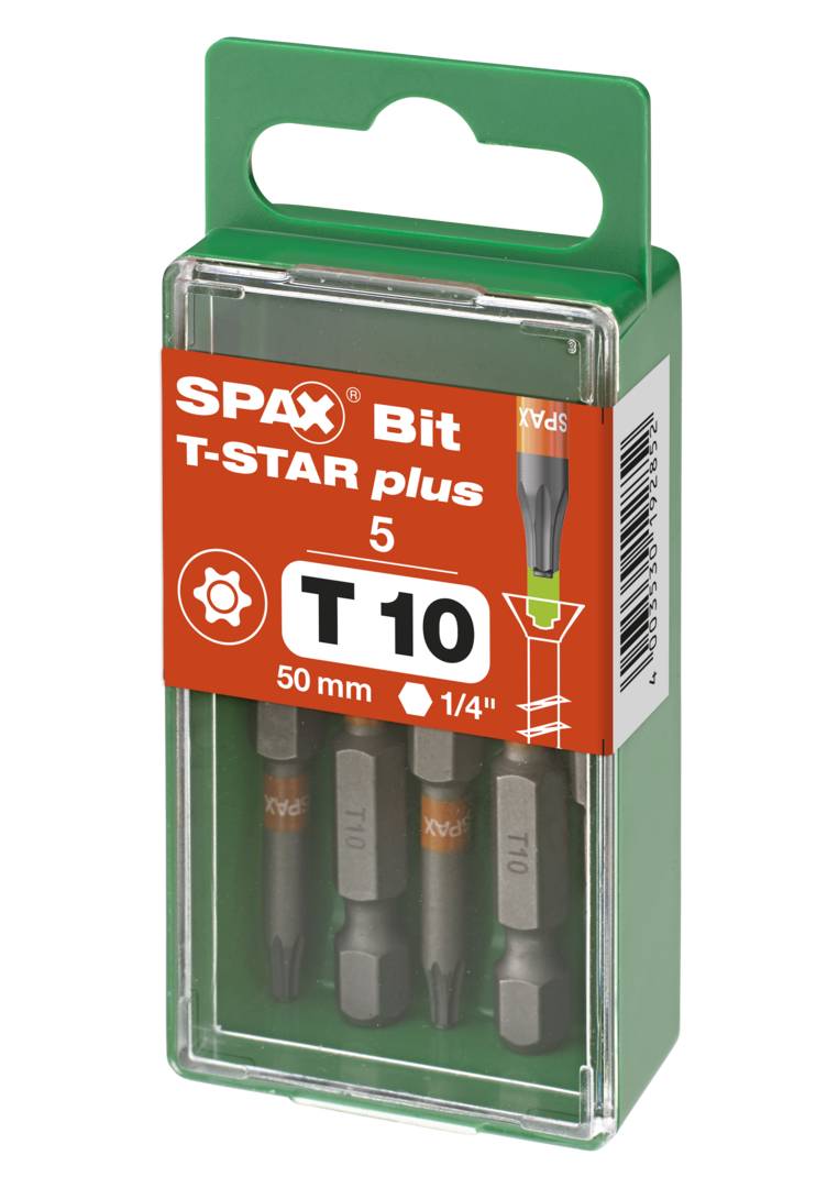 Spax Bit T-Star Plus T10 50mm S 1 Hakendosen Á 5 Bits