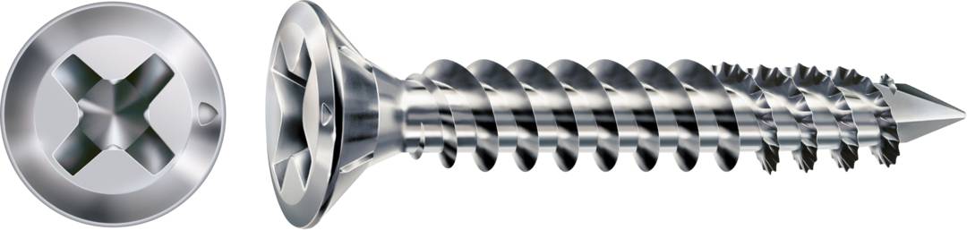 Fex-Beschlagschraube Sonderkopf Kreuzschlitz H2 Cut Titansilber 2000St 4x28