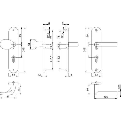 Hoppe SI-WSG E86G/3331A/3440/1444Z, LS ov., 12mm, ES0/PZ 72/8, F69, TS 37-42