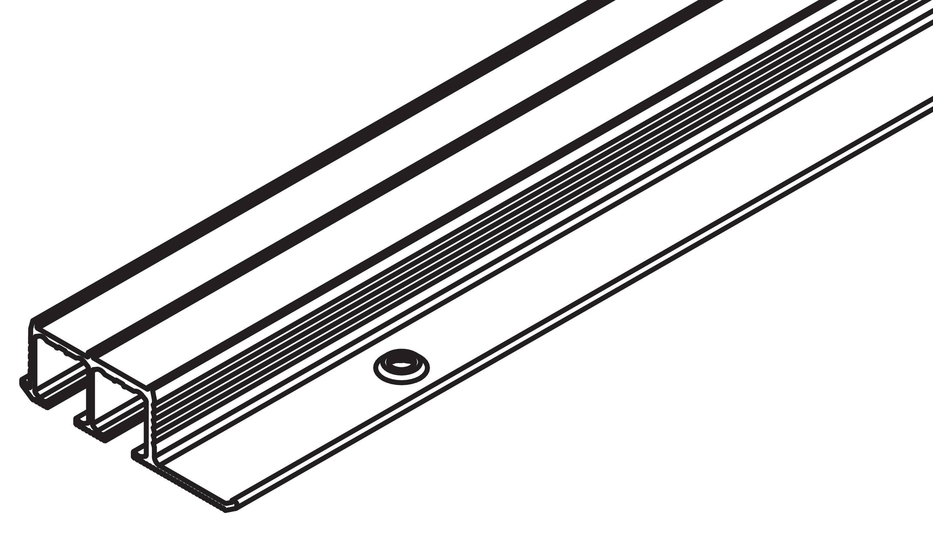 Hawa Doppellaufschiene Hawa Clipo 16, Alu, gelocht, zum Schrauben, L= 2500 mm