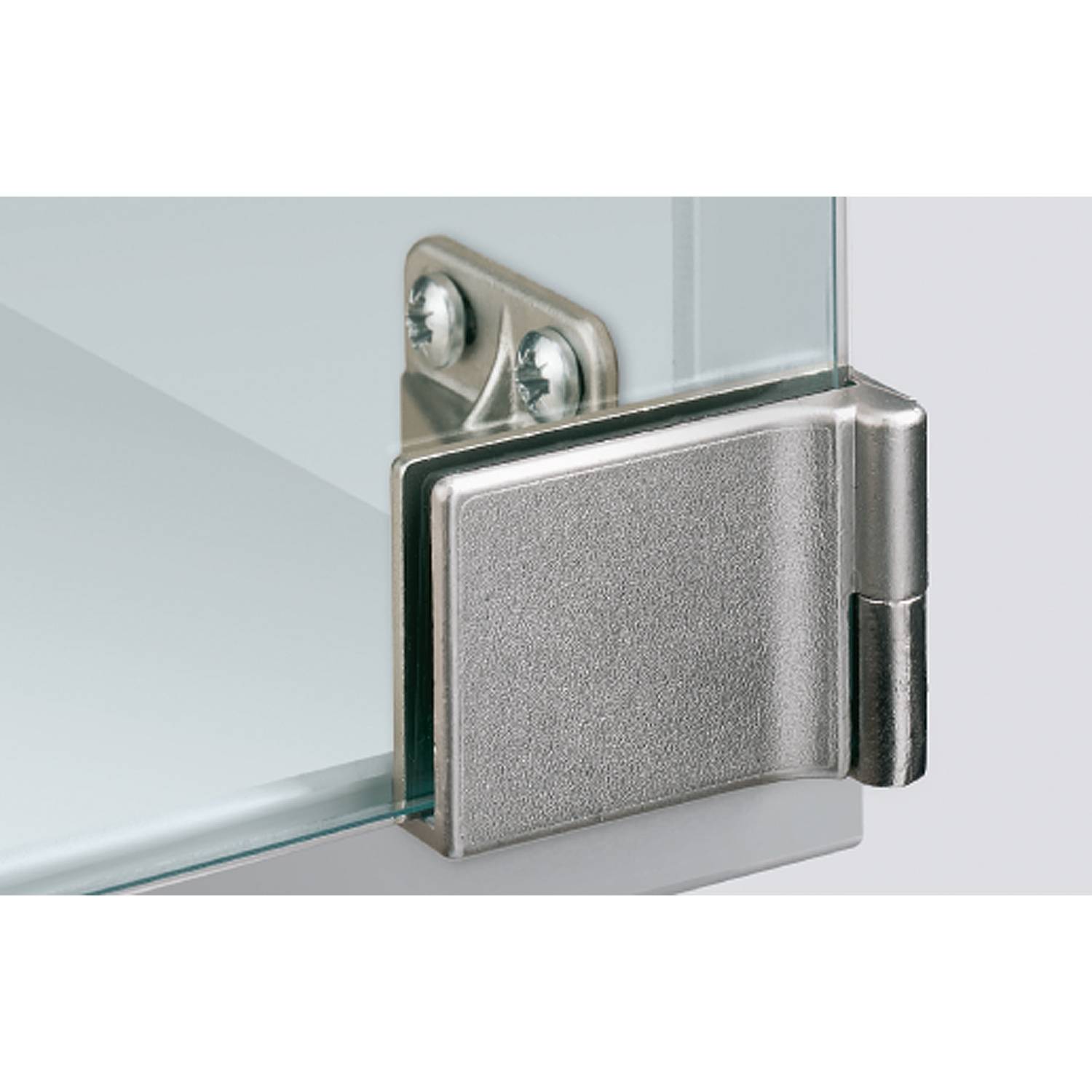 Glastürscharnier ET 5160 Zinkdruckguß matt vernickelt