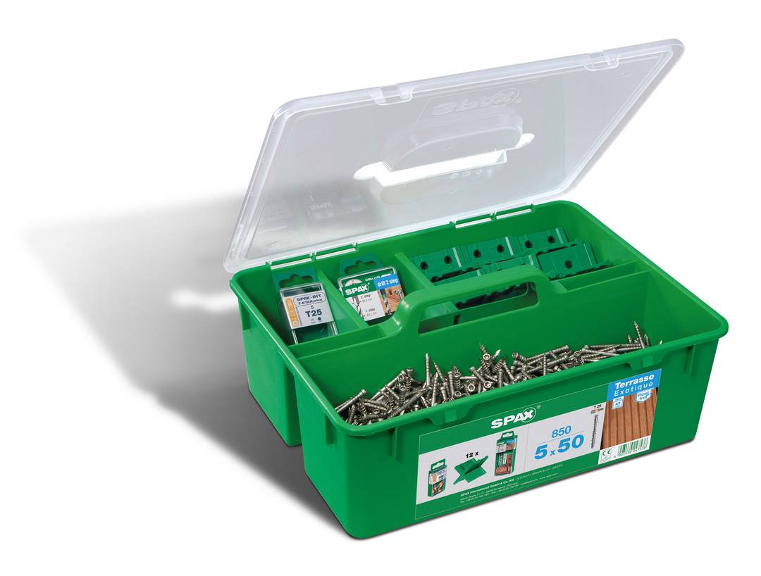 Spax Green Box Terrasse A2 Zyl.-Kopf T-Star T25 Fixiergew. 850 St 5x50