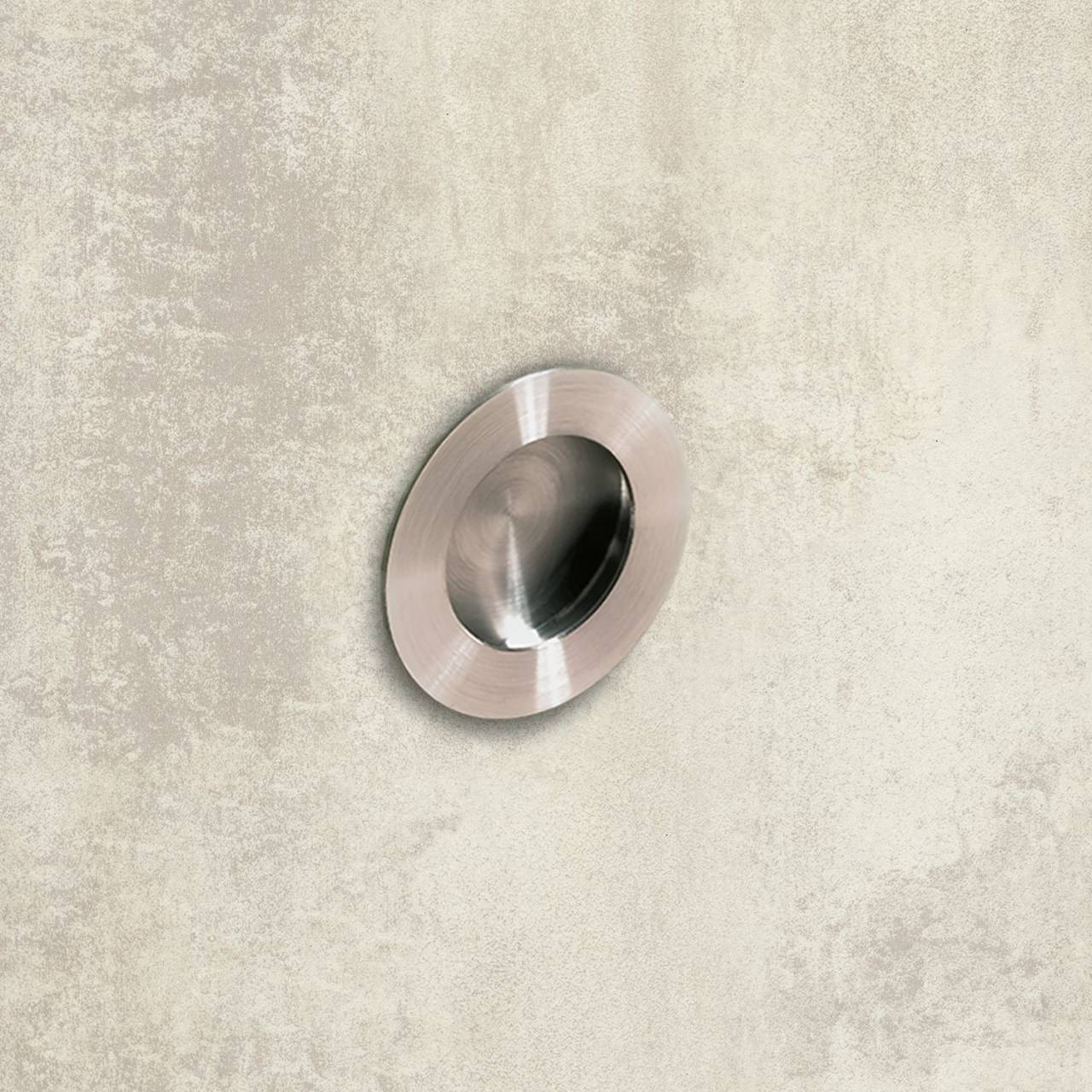 Einsetzgriff Aboa,  0, H 14 mm, ø 65 mm, Edelstahl gebürstet