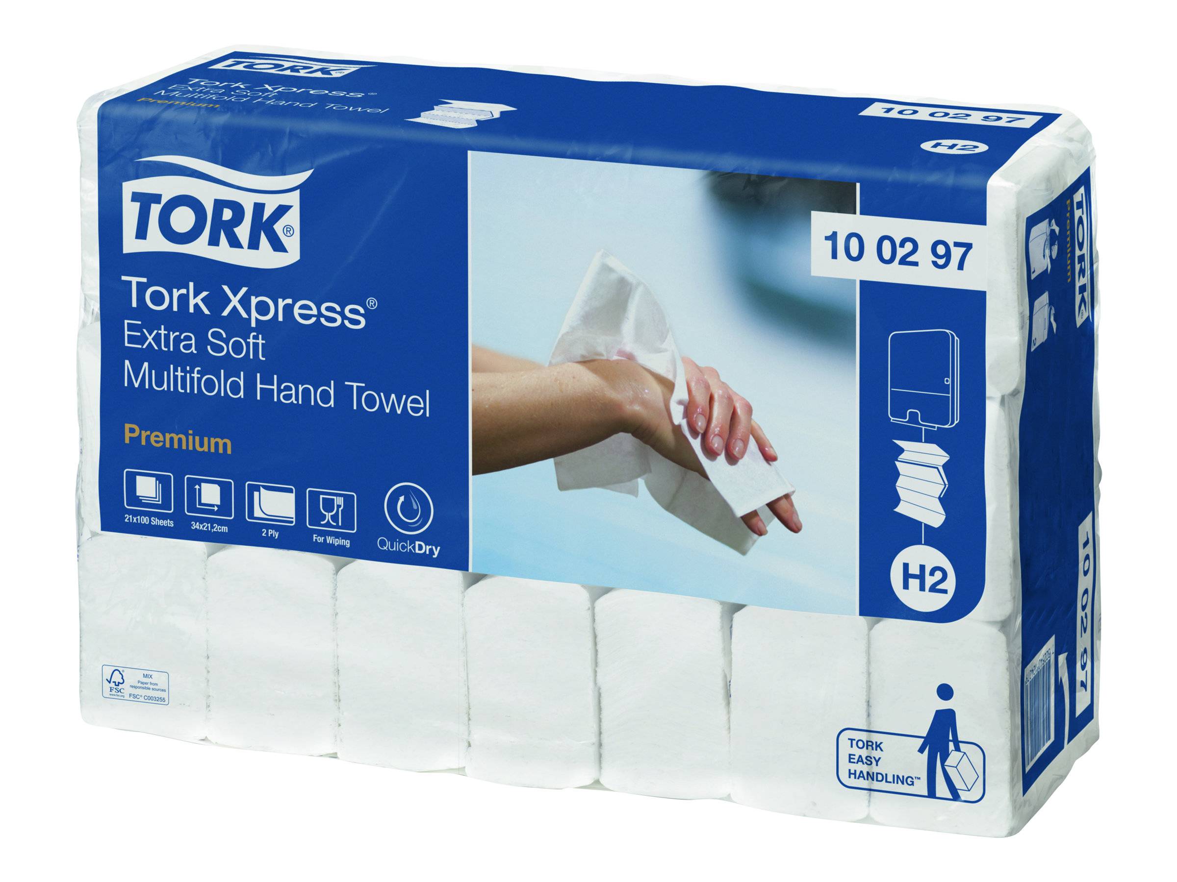 Tork Premium H2 - Papiertücher - 296 g - 100 Blätter