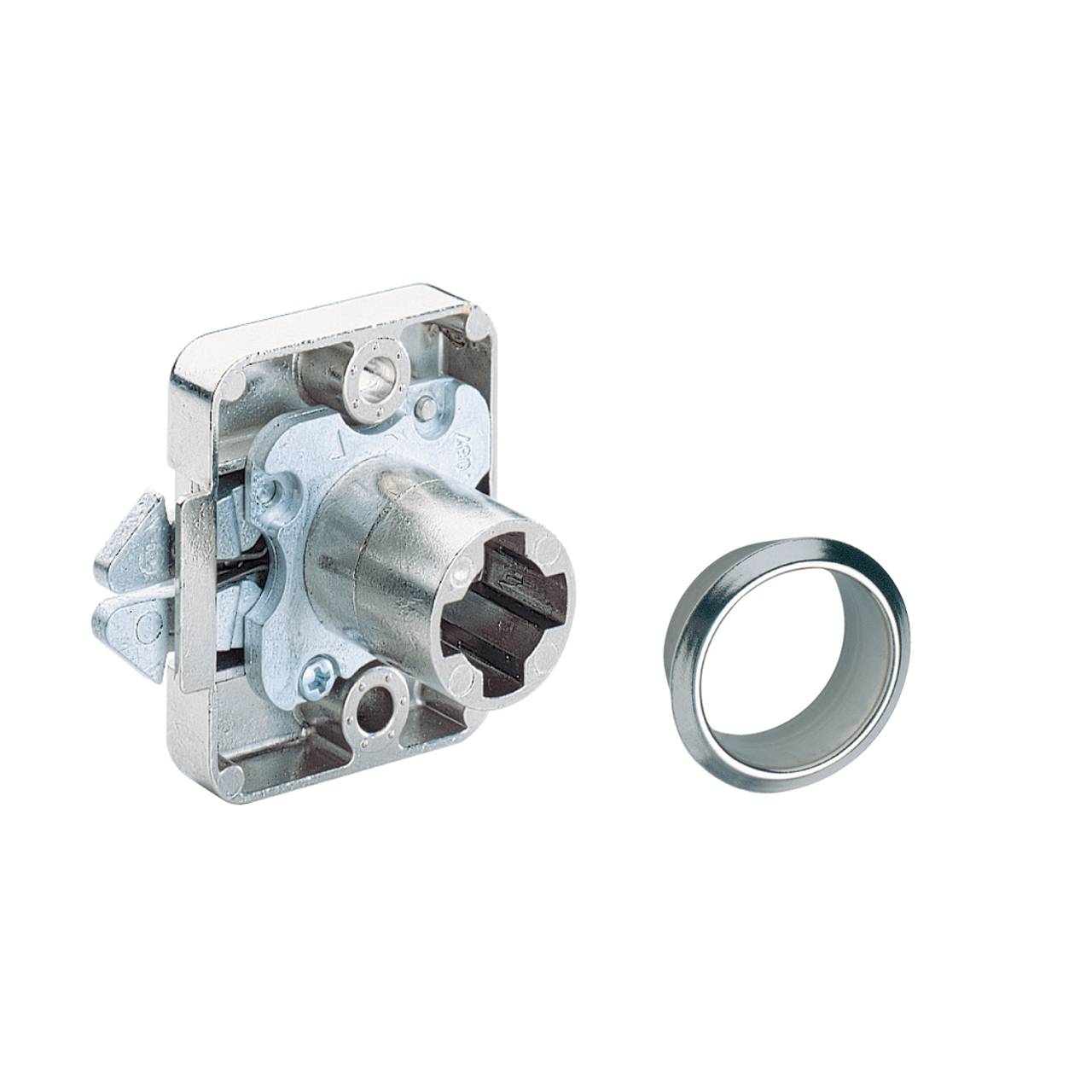 Zyl.-Rolljalousiefallenschloss Z23 vernickelt, mit Rosette