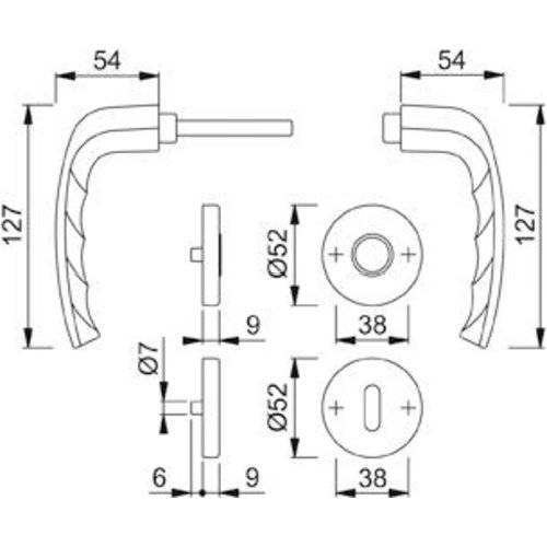 Hoppe Wechselgarnitur New York 58/42KV/42KVS/1810, PZ, 8, F1, TS 37-42