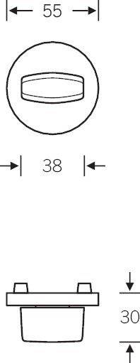 Durchmesser: 38' mit Pfeilen, die die gemessene Entfernung über einen Kreis anzeigen.