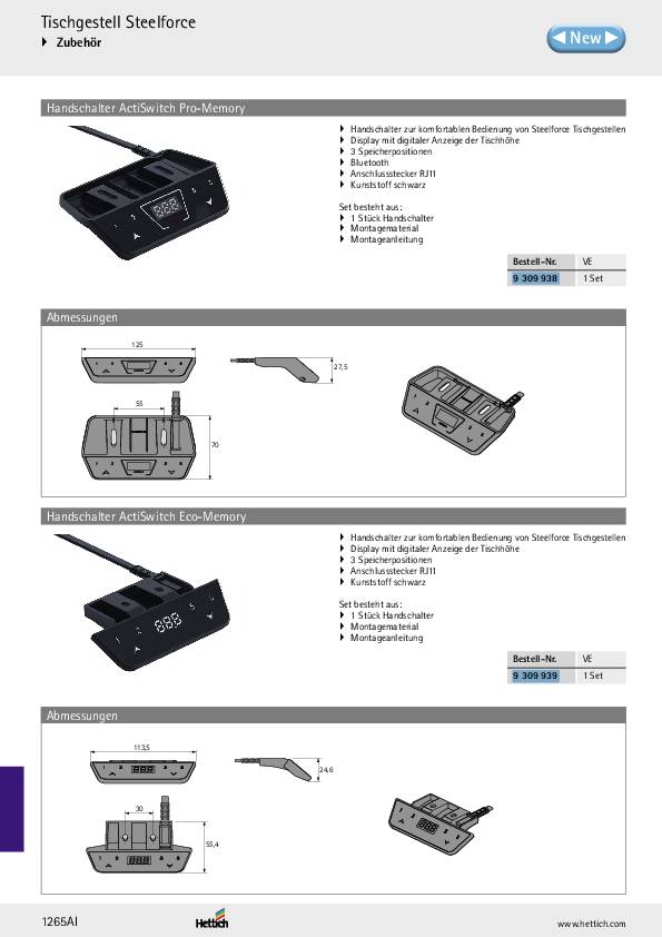 Actiswitch Handschalter Eco-Memory RJ11