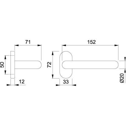 Hoppe Halbgarnitur Paris E138GF/55, 8, F69, o. No.